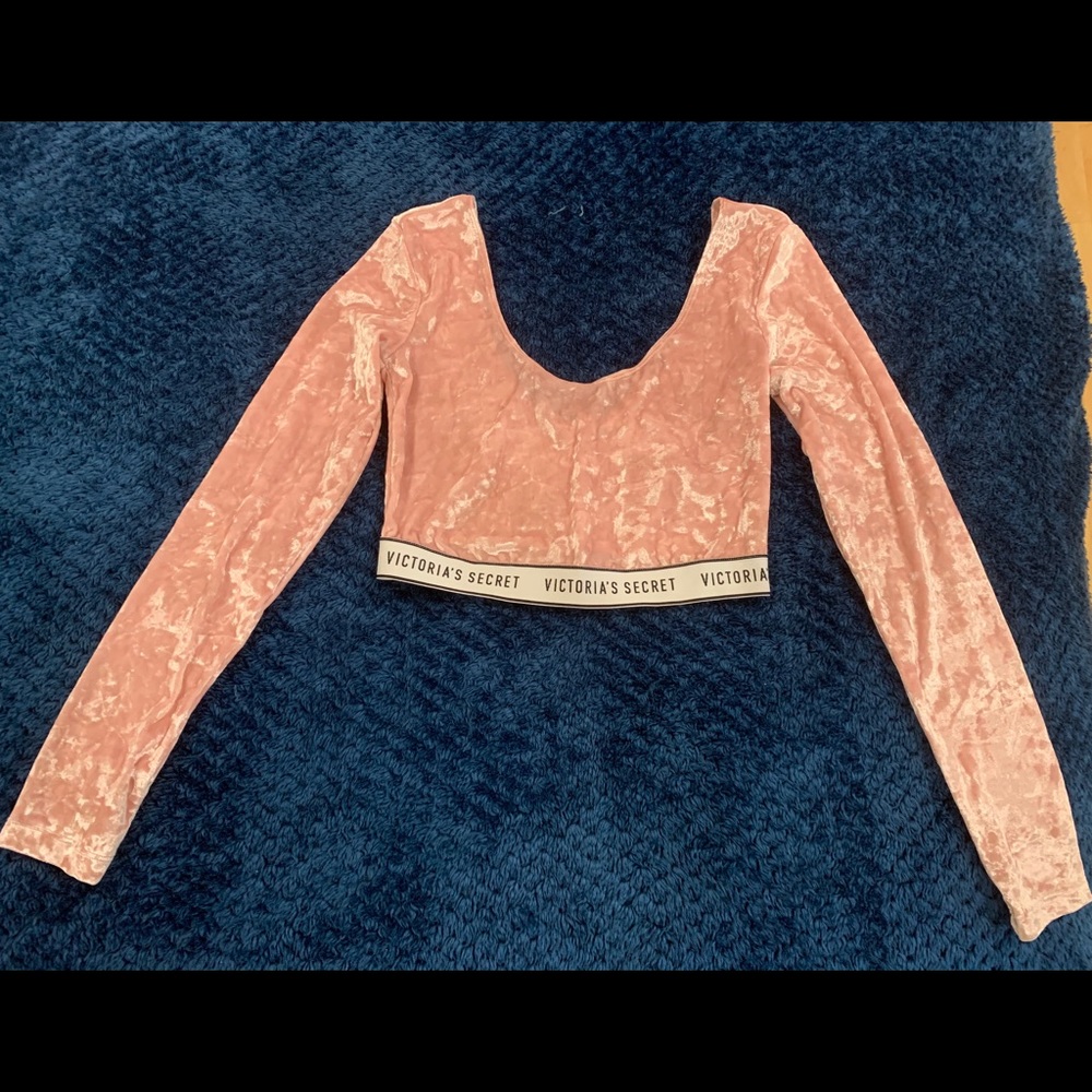 Victoria’s Secret Logo Crushed Velvet Crop Top